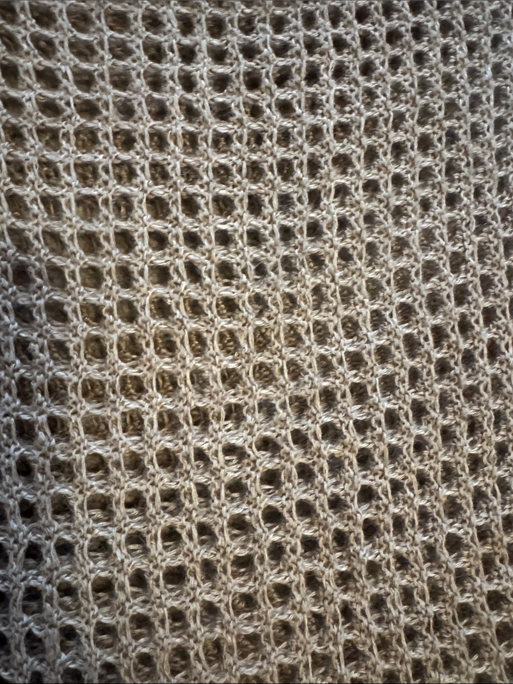 Eileen Fisher Taupe Open-Weave Crewneck Sweater - Picture 6 of 6